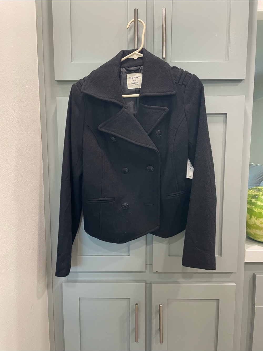 Old Navy Black Double-Breasted Pea Coat